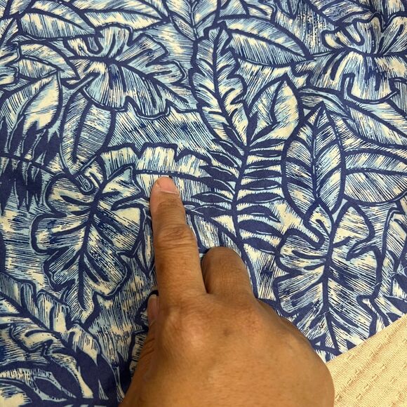 Tori Richard Cotton Blue White Palm Trees Short Sleeve Button Up Shirt Mens Sz L - Picture 10 of 10